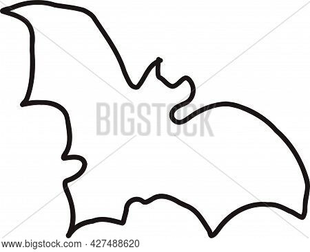 Bat. Friend Of The Witch. Bat For Halloween. One Line