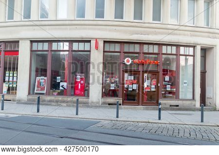 Gorlitz, Germany - June 2, 2021: Vodafone Mobile Phone Shop. Vodafone Is The Largest Mobile Phone Op
