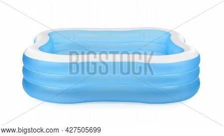 Inflatable Rubber Swimming Pool Isolated On White