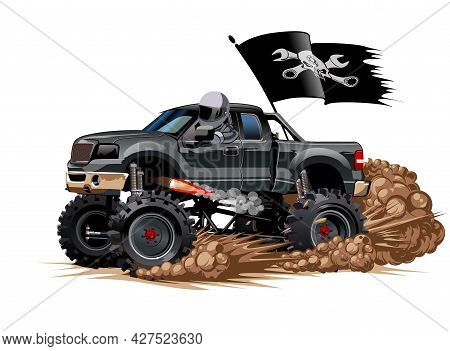 Cartoon Monster Truck. Available Eps-10 Separated By Groups And Layers With Transparency Effects For