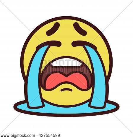 Isolated Sob Emoji Face Icon Vector Illustration