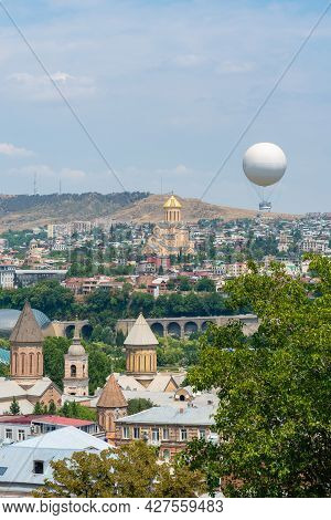 Beautiful View Of Tbilis, Capital Of Georgia. Cityscape