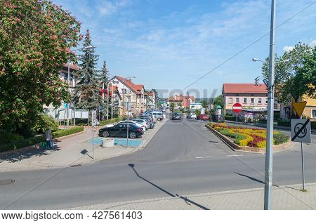 Bogatynia, Poland - June 2, 2021: City Center Of Bogatynia At Summer Time.
