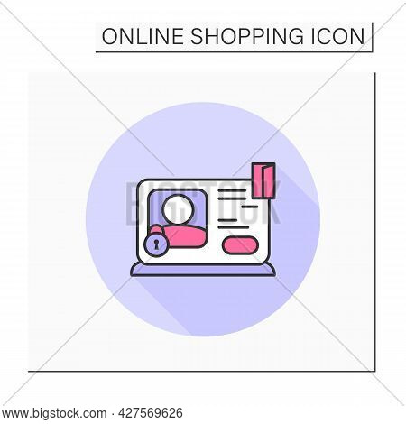 Personal Account Color Icon.user Identity. Profile Page To Identify Username And Password. Registrat