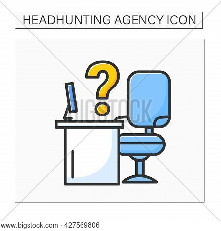 Vacancies Color Icon. Unoccupied Positions At Work. Vacant Job For New Employee.headhunting Agency C