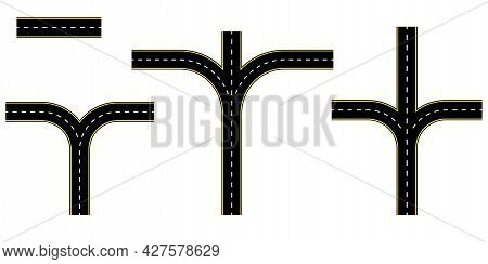 Road For Concept Design. Travel Concept. Line Vector Icon. Top View. Vector Illustration. Stock Imag