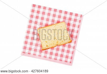 Traditional Homemade Sliced Buttercake, Isolated On A White Background