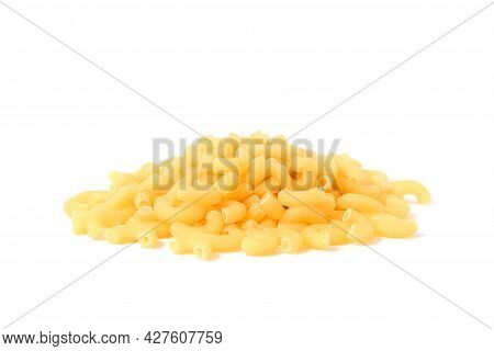 Raw Pasta Isolated On White Background Close-up