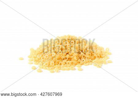 Raw Pasta Isolated On White Background Close-up