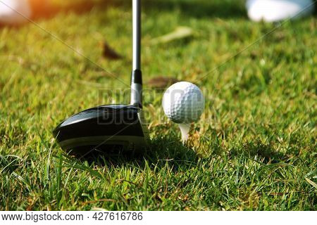 Blurred Golfers Are Playing Golf In The Evening Golf Course Golf Backglound In Thailand