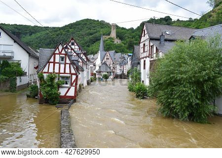 Monreal, Germany - July 15th 2021: Flood In Village Monreal