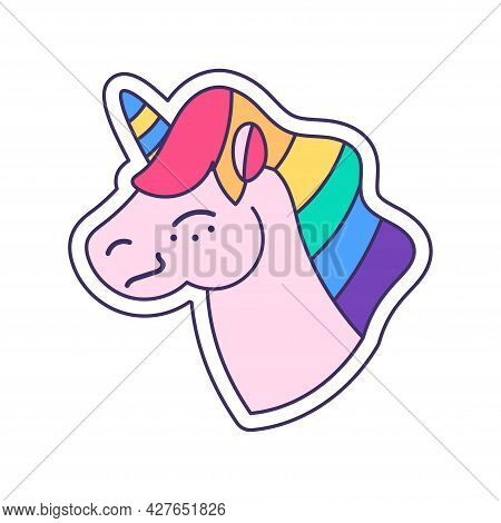 Isolated Happy Unicorn With Lbgt Colors Vector