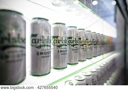 Carlsberg Concept Store, Discovery Bay, Hong Kong - Jul 17, 2021: Setting Up Shop In Discovery Bay, 