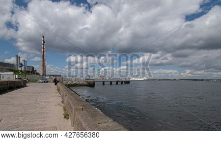 View Oof Dublin Port From Poolbeg Walk Site .
