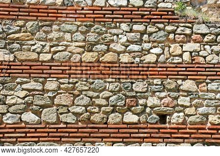 Roman City Walls In Hisaria, Bulgaria In Close Up