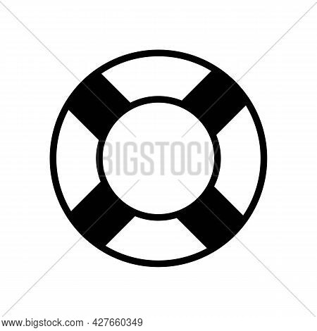 Lifebuoy Sign Icon. Support Service Concept Button. Trendy Flat Isolated Symbol On White Sign Can Be