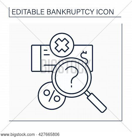 Valuation Line Icon. Asset-based Valuation Method. Appraisal-based Fair Market Mark.bankruptcy Conce
