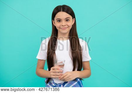 Happy Child Drink Glass Of Water To Stay Hydrated And Keep Daily Water Balance, Water Balance.