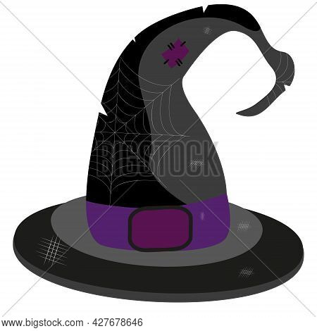 Hat Vector. Witch Hat Isolated On White Background. Halloween Concep