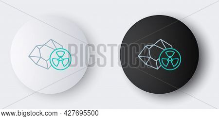 Line Radioactive Icon Isolated On Grey Background. Radioactive Toxic Symbol. Radiation Hazard Sign. 