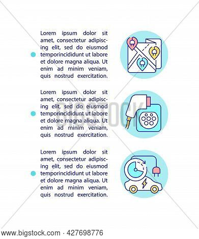 Ev Charging Infrastructure Concept Line Icons With Text. Alternative Eco Fuel. Ppt Page Vector Templ