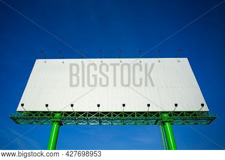 Huge Blank New Advertising Billbord In Blue Sky
