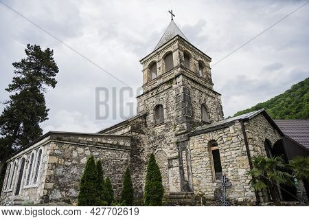 Kamansky Monastery In The Republic Of Abkhazia. Cloudy Day May 17, 2021