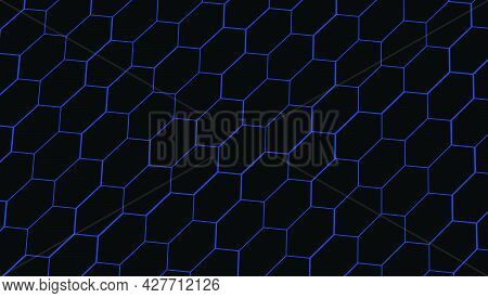 Black Hexagon Abstract Background - Vector Desogn