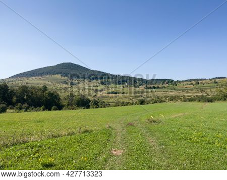 Hill Grcka Gradina On Manjaca Mountain Overgrown With Forest Near Banja Luka, Bosnia And Herzegovina