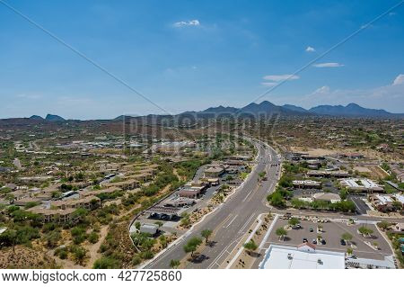 Overlooking View Of A Small Town A Fountain Hills In The N Beeline Hwy Us 87 Interchanges Highways O