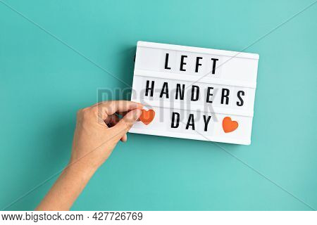 Light Box With Text Left Handers Day
