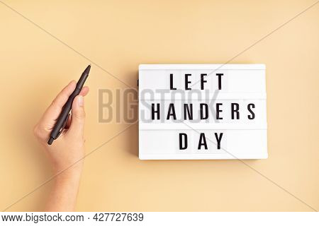 Light Box With Text Left Handers Day