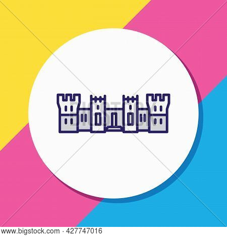 Vector Illustration Of Windsor Castle Icon Colored Line. Beautiful Tourism Element Also Can Be Used 