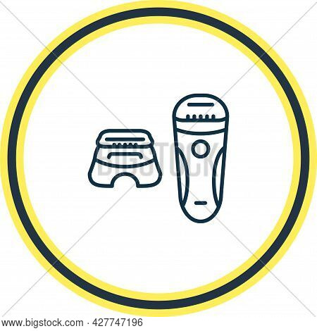 Vector Illustration Of Epilator Icon Line. Beautiful Bathroom Element Also Can Be Used As Depilatory
