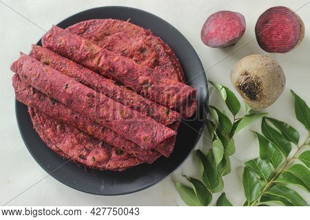 Beetroot Paratha Is A Indian Pan Fried Whole Wheat Flatbread Made Of Wheat Flour Kneaded With Fresh