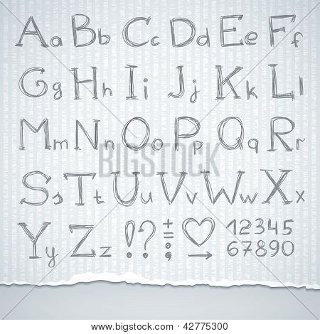 hand drawn alphabet