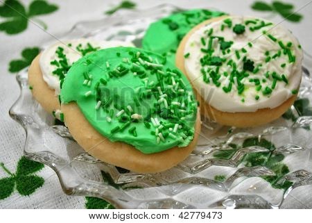 Irske Cookies Over en Shamrock baggrund
