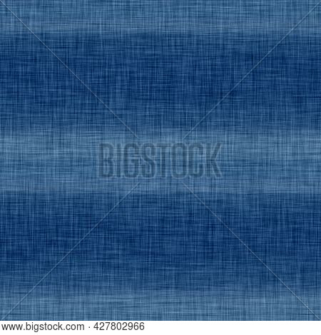 Classic Blue Woven Stripe Masculine Shirt Fabric Texture. Navy Space Dyed Marled Melange Background.