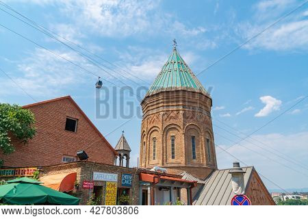 Tbilisi, Goergia - 21 Jule, 2021: St. George Cathedral Of Tbilisi