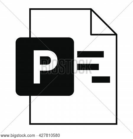 Modern Flat Design Of Logo Mpp Project Document File Icon. Document Type