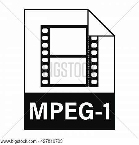 Modern Flat Design Of Mpeg-1 Illustration File Icon For Web. Simple Style