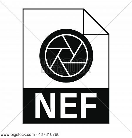 Modern Flat Design Of Nef File Icon For Web. Simple Style