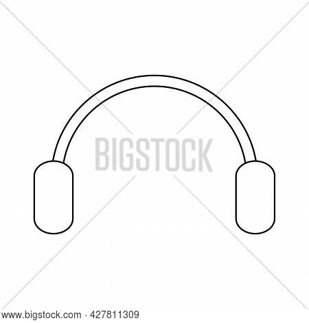 Simple Illustration Of Headphones Personal Computer Component Icon. Flat Style