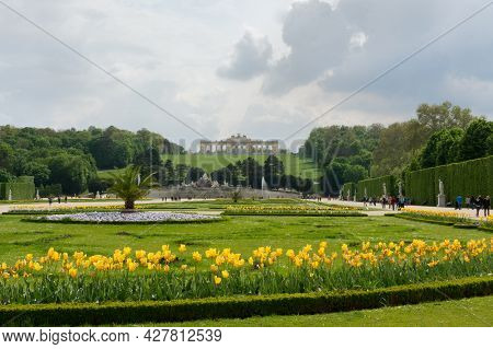 Vienna, Austria - 25th April, 2014 : Beautiful View Of The Gloriette, Planned By The Austrian Imperi