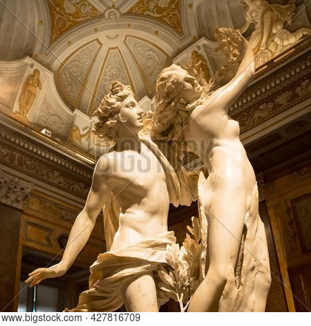 Rome, Italy - August 24, 2018: Gian Lorenzo Bernini Masterpiece, Apollo E Dafne, Dated 1625