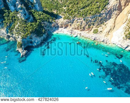 Cala Goloritze, Orosei Gulf, East Sardinia, Italy. High Quality Photo, Aerial View