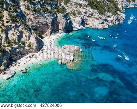 Cala Goloritze, Orosei Gulf, East Sardinia, Italy. High Quality Photo, Aerial View