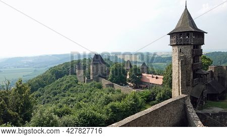 Ruins Of Helfstyn Castle In The Czech Republic. View Of The Observation Tower