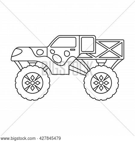 Monster Truck Vector Icon.outline Vector Icon Isolated On White Background Monster Truck.