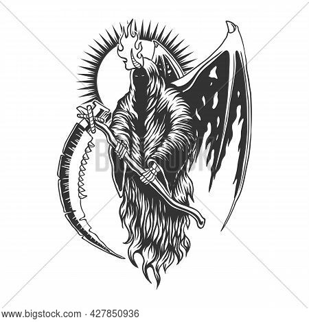 Reaper Devil Wing Vector Illustration For Your Company Or Brand